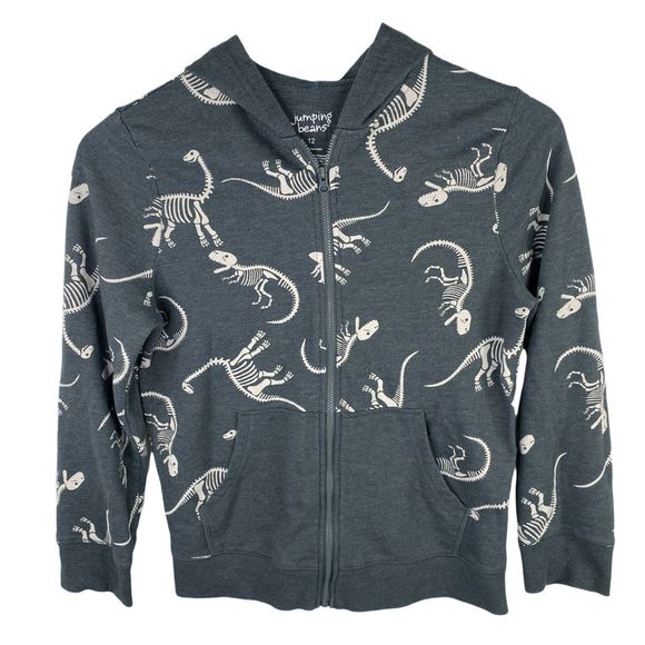 Jumping Beans Gray Dinosaur Full-Zip Hoodie - Picture 1 of 3